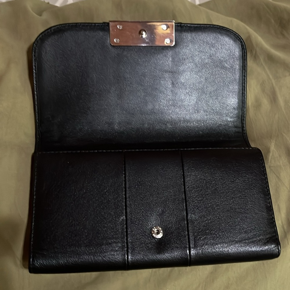 Coach Black Leather Wallet with Silver Accent - Picture 2 of 10